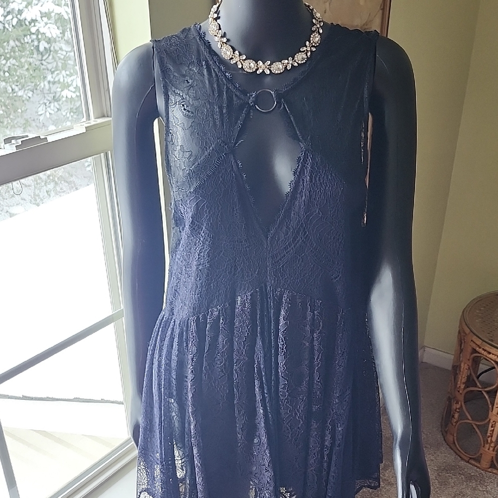 Free People Black Lace Dress